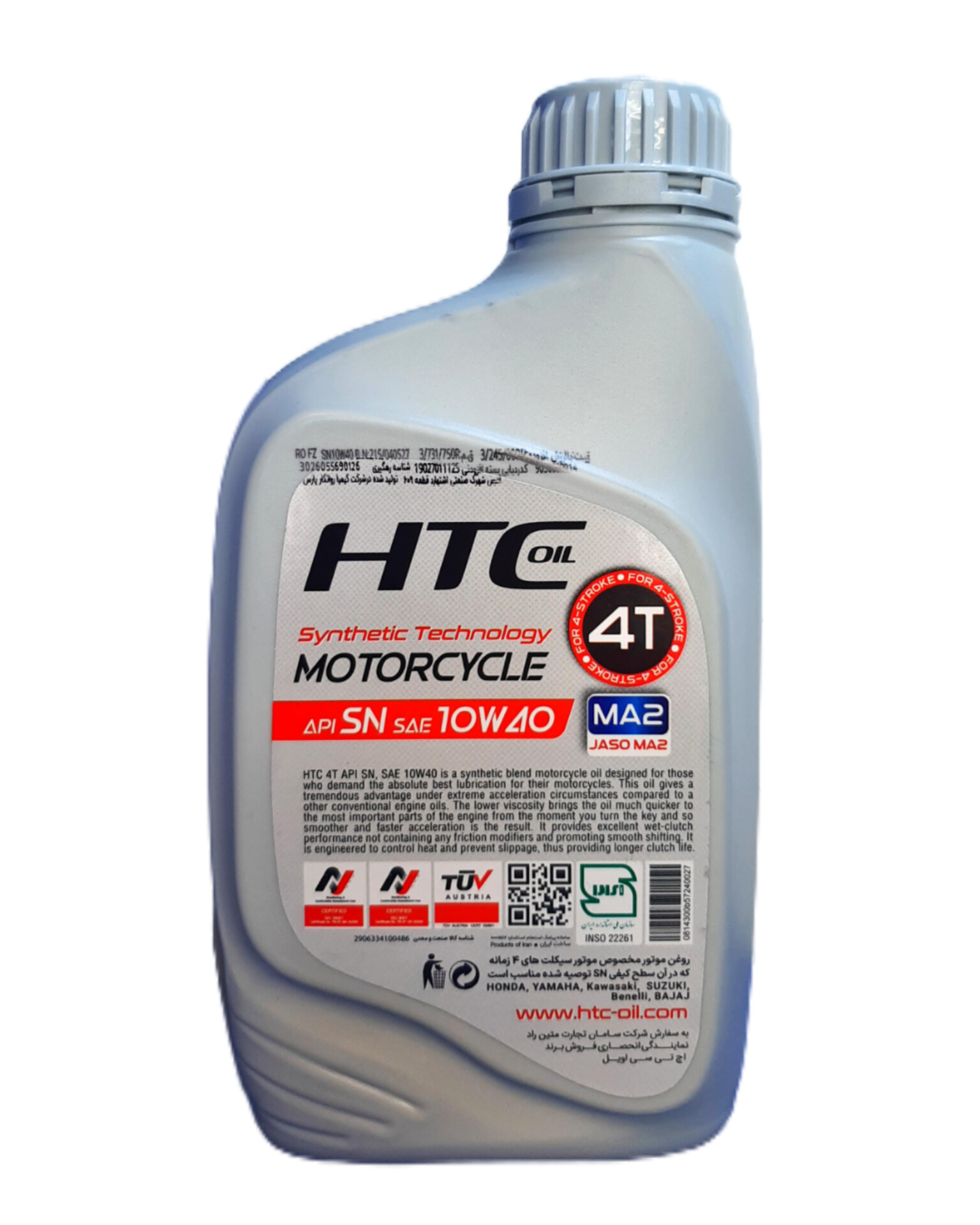 روغن موتور سیکلت اچ تی سی (SN 4T 10w40 (HTC (یک لیتری) - Image 2