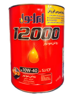 روغن موتور ایرانول 12000 فلزی 10w40 (چهار لیتری) SJ